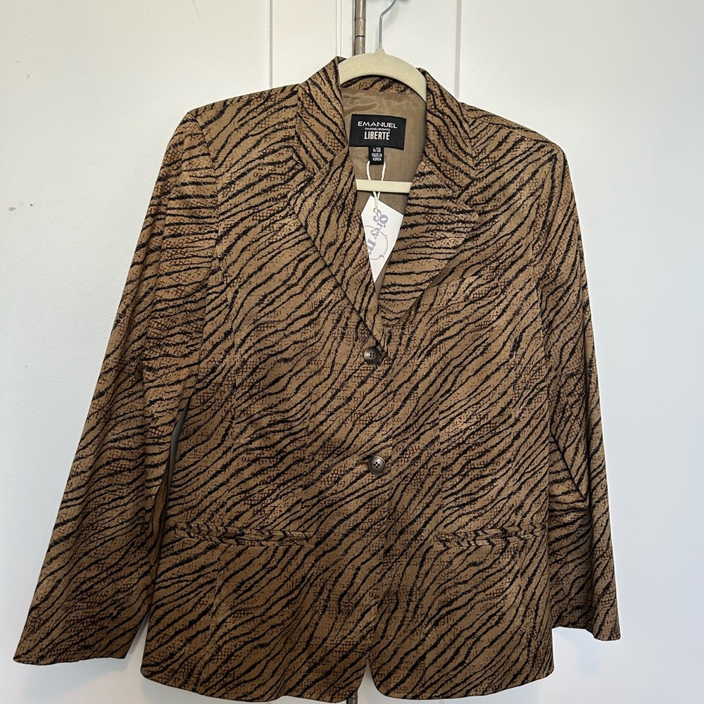 Emanuel Ungaro Brown Zebra Print Blazer